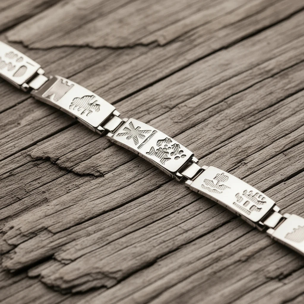 Silver History Of Ireland Six Link Bracelet
