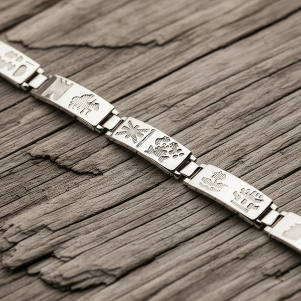 Silver History Of Ireland Six Link Bracelet