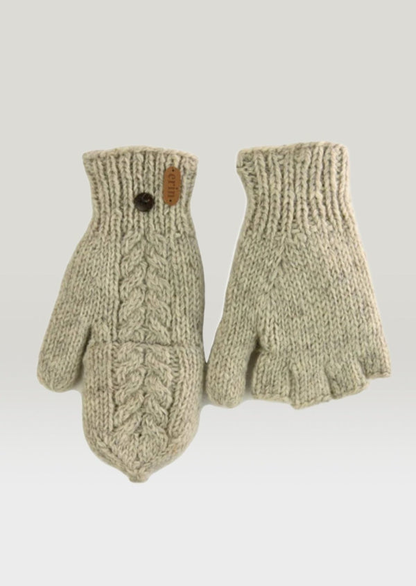 Aran Cable Hunter Gloves - Oatmeal