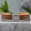 Braden Brown Celtic Cuff Leather Bracelet