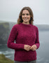 Aran Cable Knit Sweater - Pure Merino Wool | Fuchsia