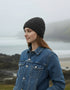 Aran Super Soft Heart Design Hat | Charcoal Grey Merino Wool