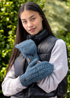 Aran Cable Hunter Gloves - Denim