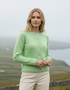 IrelandsEye Killiney Wool Cashmere Cardigan | Mint Green