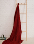 Aran Patchwork Merino Wool Blanket | Red - Clearance