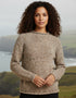 Ladies Donegal Roll Neck Sweater - Oat | 100% Wool Knitwear