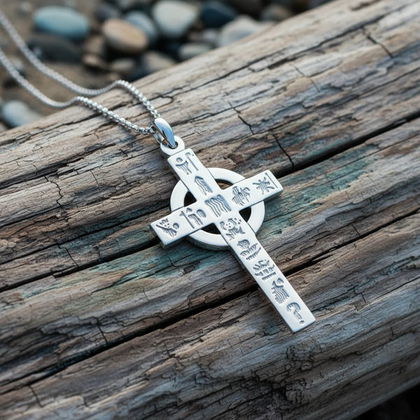 Silver History Of Ireland Large Cross Pendant