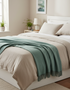 McNutt Irish Wool Throw Blanket - Cosy Aqua