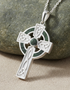 Sterling Silver Connemara Marble Celtic Cross