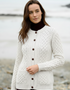 Aran Merino Wool Cable Knit Cardigan | Natural