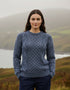 Unisex Aran Worsted Wool Sweater - Traditional Irish Knitwear | Denim