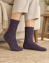 Purple Irish Wool Neppy Socks | Women's