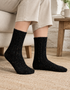 Black Irish Wool Neppy Socks | Women's