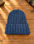 100% Donegal Wool Hill Walker beanie hat | Navy