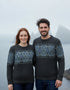 Aran Unisex Jacquard Sweater Charcoal | 100% Merino Wool Irish Knitwear