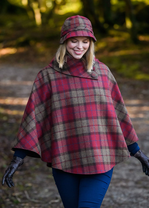Mucros Flapper Hat | Red Check