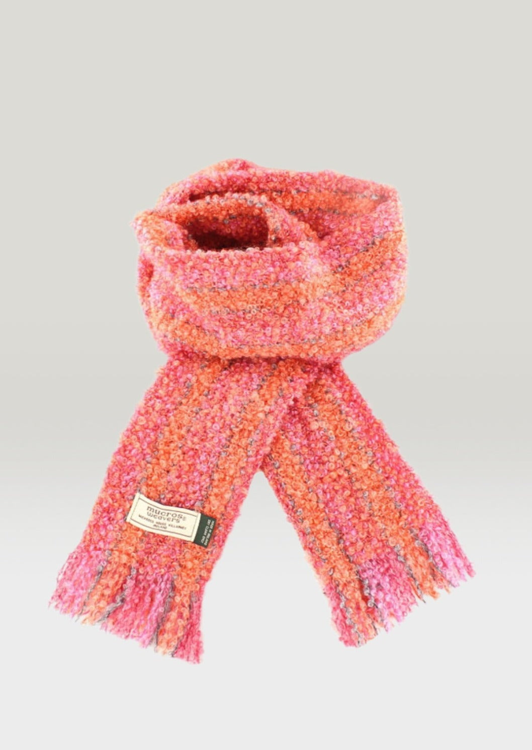 Mucros Mohair Pink Orange Scarf