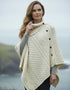 Aran Tipperary Cowl Neck Poncho | Natural