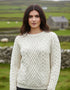 Women's Traditional Aran Cable Knit Sweater - 100% Merino Wool - Made in Ireland