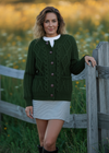 Ladies Aran Cardigan | Army Green
