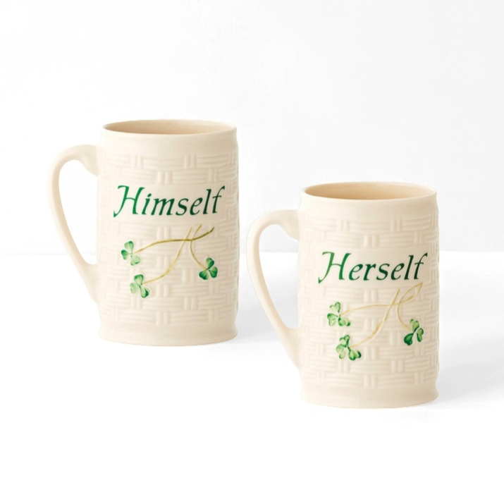 Belleek Classic Himself & Herself Mug Set