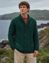 Men's Merino Wool Aran Cardigan | Green - Clearance