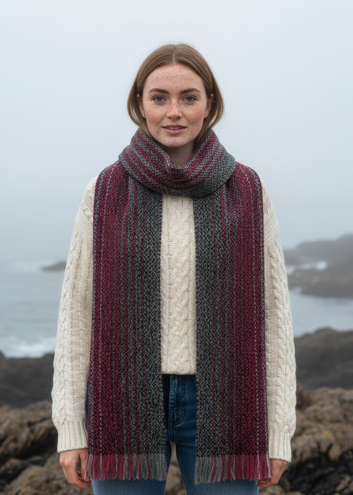 Mucros Islander Scarf | Red Charcoal