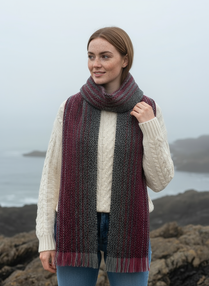 Mucros Islander Scarf | Red Charcoal