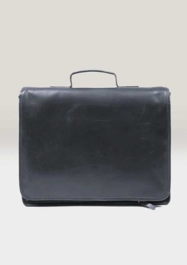 Luxury Irish Leather Satchel Bag - Black
