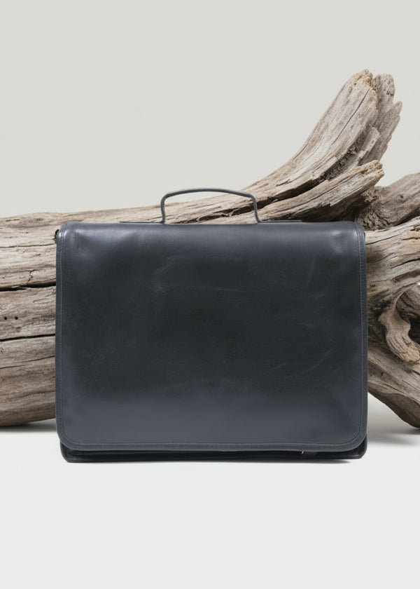 Luxury Irish Leather Satchel Bag - Black