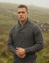 Aran Shawl Neck Sweater | Slate