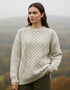 Unisex Aran Wool Sweater - Traditional Irish Knit | Flecked Cream