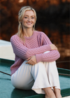 Ladies Slim-Fit Aran Sweater | Pink