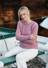 Ladies Slim-Fit Aran Sweater | Pink