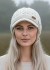 Erin Aran Cable Peak Hat | Natural