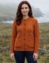 Aran Lumber Cardigan | Terracotta | 100% Merino Wool
