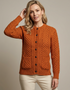Aran Lumber Cardigan | Terracotta | 100% Merino Wool