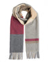 Foxford Tomato Camel Block Stripe Lambswool Scarf