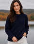 Donegal Rollkragenpullover für Damen – Marineblau | 100 % Wollstrick