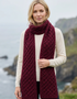 Aran Merino wool Honeycomb Scarf | Raspberry Marl