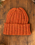 100% Donegal Wool Hill Walker beanie hat | Orange