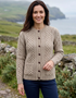 Aran Lumber Cardigan | 100% Merino Wool | Oatmeal