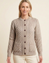 Aran Lumber Cardigan | 100% Merino Wool | Oatmeal