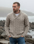 Aran Bunratty Shawl Collar Sweater | Oatmeal