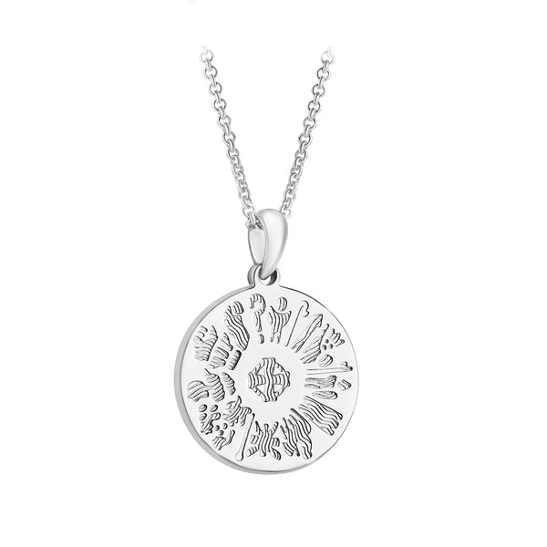 History Of Ireland Sterling Silver Round Pendant