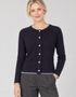 Killiney Wool Cashmere Cardigan Navy | Premium Irish Knitwear