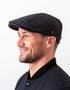 Dubliner Navy Check Flat Cap | Authentic Donegal Tweed