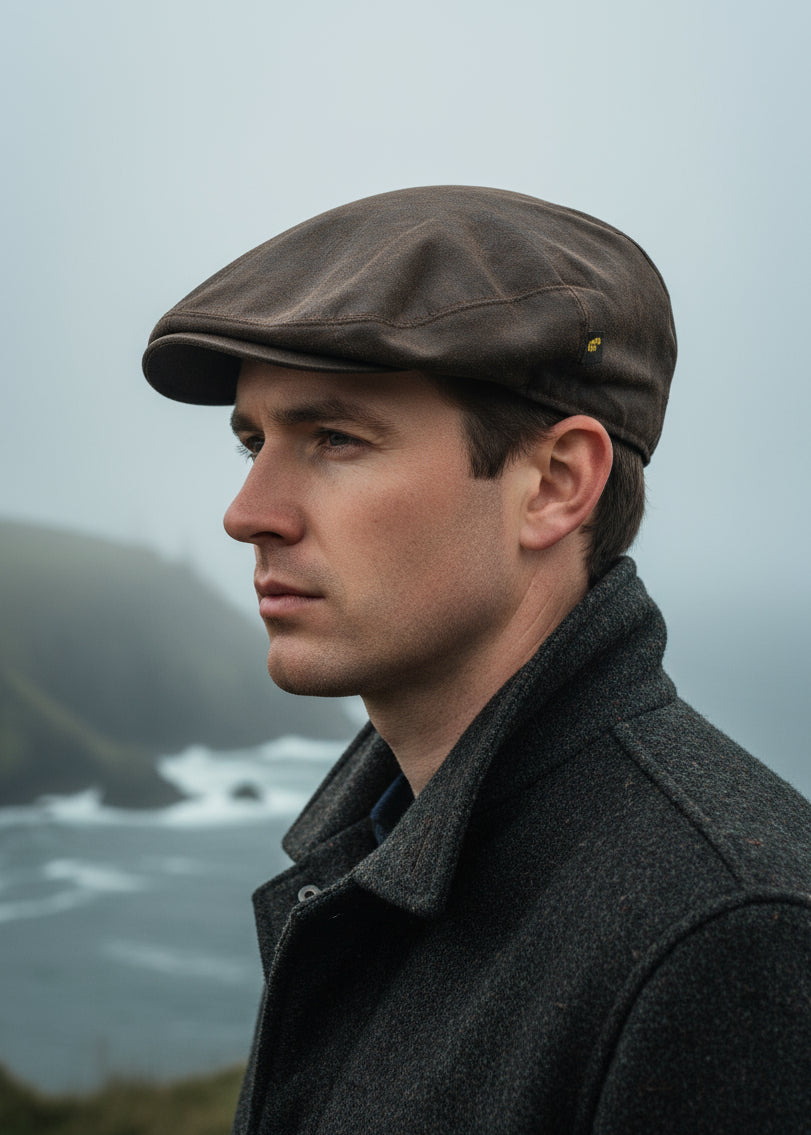 Brown Wax Flat Cap