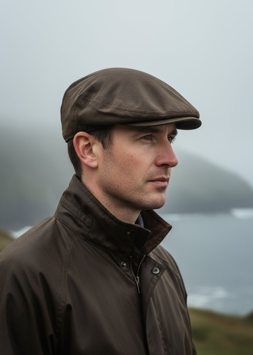 Green Wax Flat Cap
