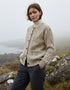 Inagh Ladies Aran Cardigan | Worsted Wool | Oatmeal